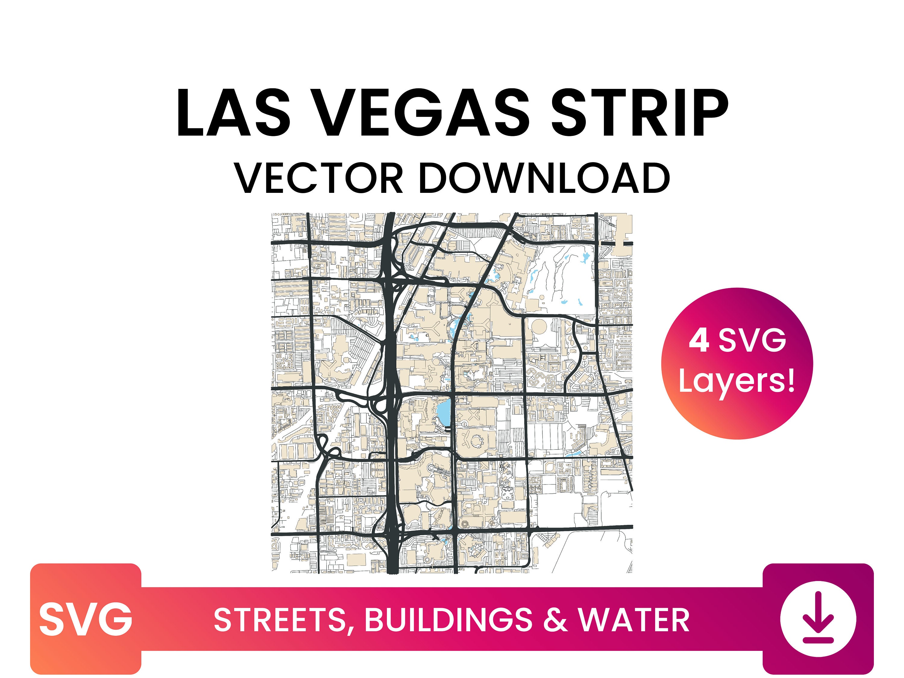 las vegas strip map