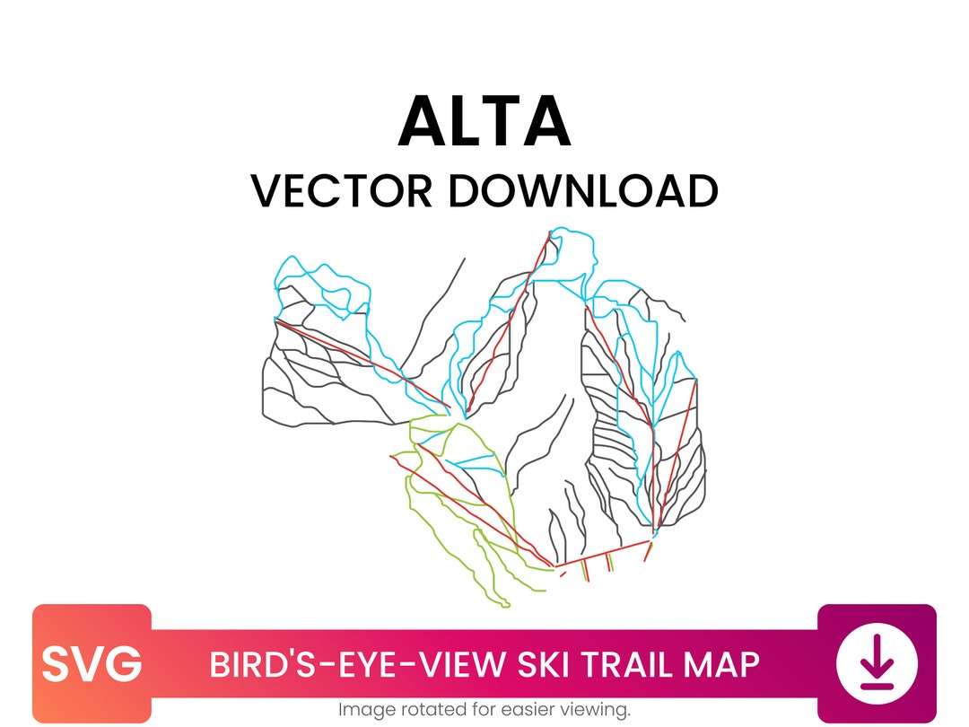 Alta Summer Map Ski Trail Map of Alta Ski Area Utah United States Ski Map - Etsy