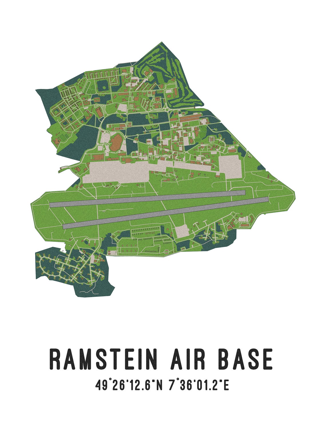 Ramstein Air Base Karte Poster Druckbare Wanddeko | Etsy