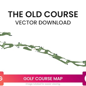 Carte du parcours de golf The Old Course, St. Andrews, Écosse | Golf Map Fichier SVG multicouche | Vector Télécharger