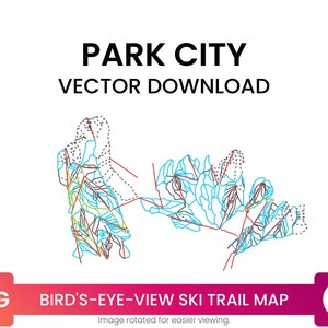 Ski Trail Kaart van Park City Mountain Resort, Utah, Verenigde Staten | Skikaart Multi-Layer SVG File | Vector downloaden