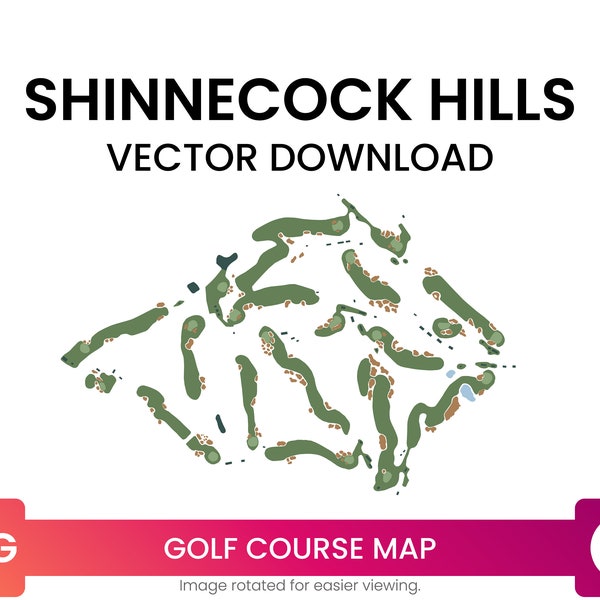 Golf Course Map of Shinnecock Hills, Southampton, New York, United States | Golf Map Multi-Layer SVG File | Vector Download