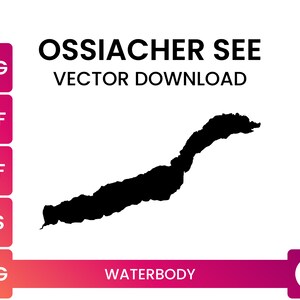 Límite de forma de lago altamente detallado del lago Ossiach, Austria / Archivo SVG de forma de mapa de lago / Descarga vectorial