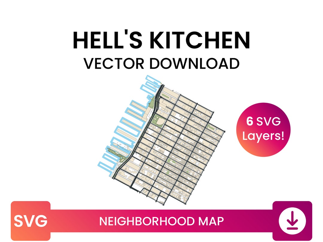 Neighborhood Map of Hell's Kitchen, Manhattan, New York City City