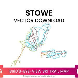 Mapa de la pista de esquí de Stowe Mountain Resort, Vermont, Estados Unidos / Mapa de esquí Archivo SVG multicapa / Vector Descargar