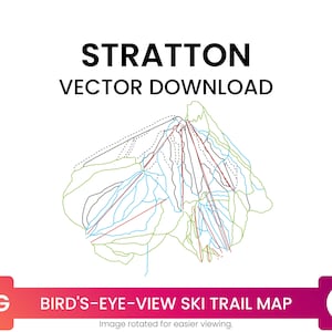 Ski Trail Kaart van Stratton Mountain Resort, Vermont, Verenigde Staten | Skikaart Multi-Layer SVG File | Vector downloaden