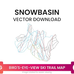 Ski Trail Kaart van Snowbasin, Utah, Verenigde Staten | Skikaart Multi-Layer SVG File | Vector downloaden