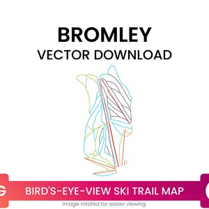 Ski Trail Kaart van Bromley Mountain, Vermont, Verenigde Staten | Skikaart Multi-Layer SVG File | Vector downloaden