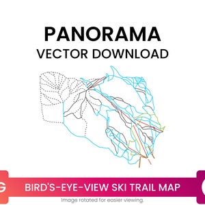 Ski Trail Kaart van Panorama Mountain Resort, Brits Columbia, Canada | Skikaart Multi-Layer SVG File | Vector downloaden