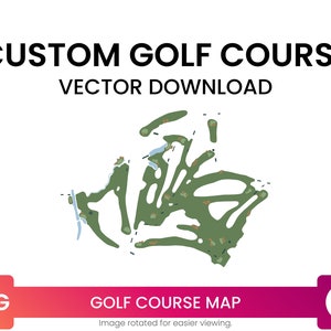 Aangepaste golfbaan kaart van een cursus van uw keuze | Golf Kaart Multi-Layer SVG File | Vector downloaden