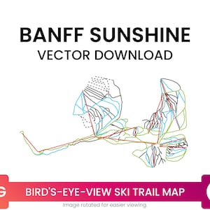 Ski Trail Kaart van Banff Sunshine Village, Alberta, Canada | Skikaart Multi-Layer SVG File | Vector downloaden