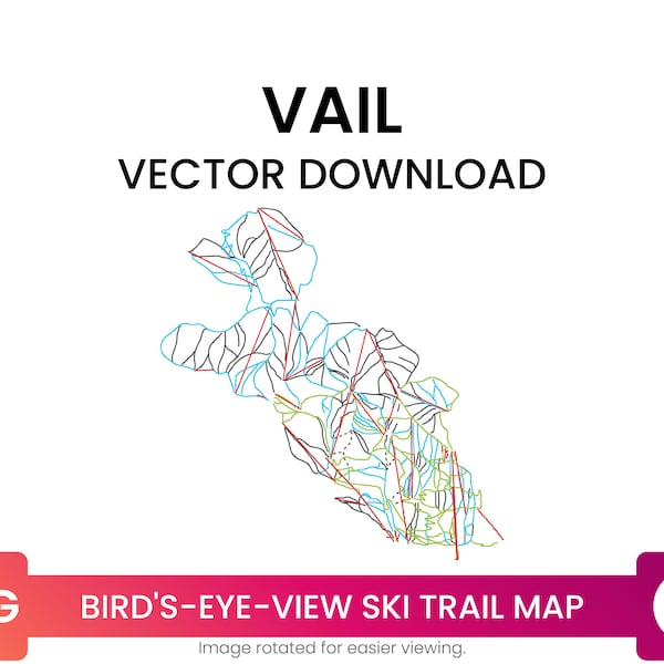 Ski Trail Map of Vail, Colorado, United States | Ski Map Multi-Layer SVG File | Vector Download