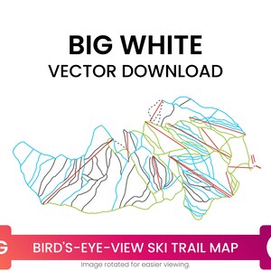 Ski Trail Kaart van Big White Ski Resort, Brits Columbia, Canada | Skikaart Multi-Layer SVG File | Vector downloaden