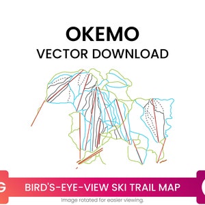 Ski Trail Kaart van Okemo Mountain Resort, Vermont, Verenigde Staten | Skikaart Multi-Layer SVG File | Vector downloaden