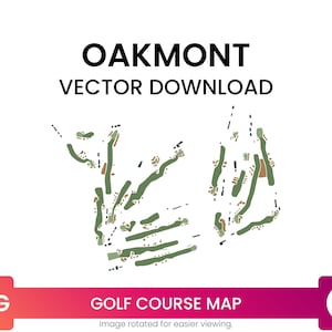Mapa del campo de golf de Oakmont Country Club, Pensilvania, Estados Unidos / Mapa de golf Archivo SVG multicapa / Vector Descargar