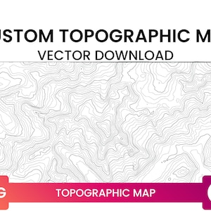 Topografische Karte deiner Wahl | Höhenlinienkarte Multi-Layer SVG Datei | Vektor Download