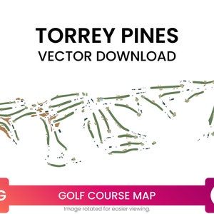 Golfplatz-Karte von Torrey Pines, San Diego, Kalifornien, Vereinigte Staaten | Golf Karte Multi-Layer SVG Datei | Vektor Download