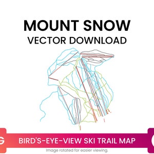 Mapa de la pista de esquí de Mount Snow, Vermont, Estados Unidos / Mapa de esquí Archivo SVG multicapa / Vector Descargar