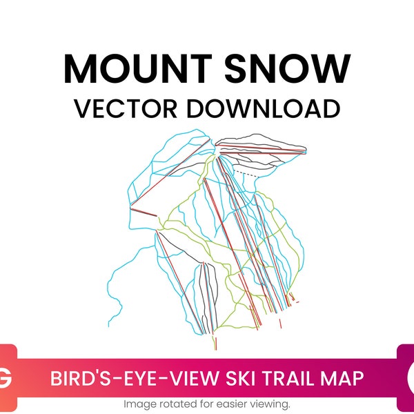 Ski Trail Map of Mount Snow, Vermont, United States | Ski Map Multi-Layer SVG File | Vector Download