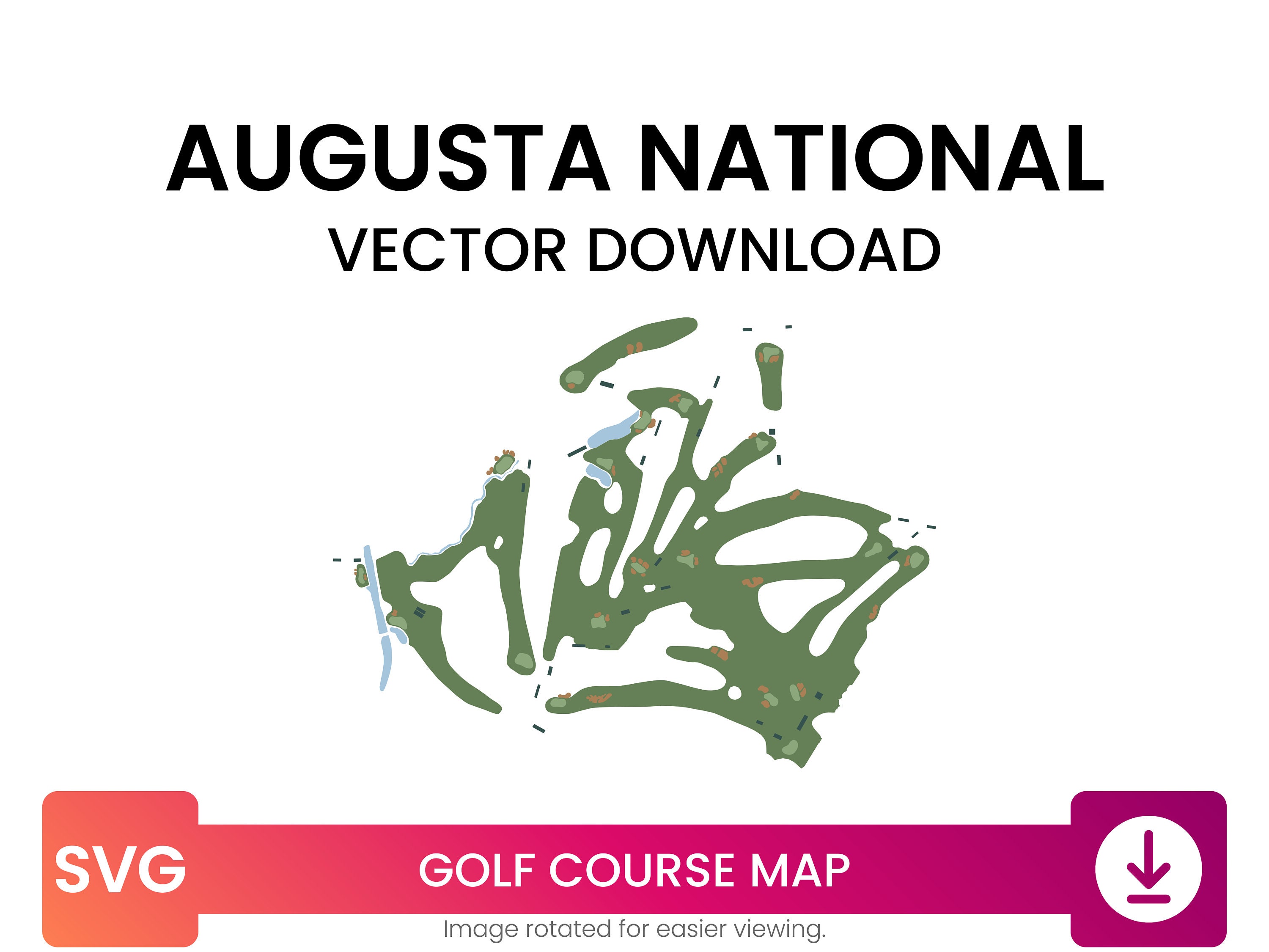 Golf Course Map of Augusta National Golf Club, United States Golf Map Multilayer SVG