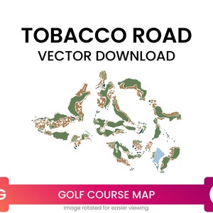 Golf Course Kaart van Tobacco Road, Sanford, North Carolina, Verenigde Staten | Golf Kaart Multi-Layer SVG File | Vector downloaden