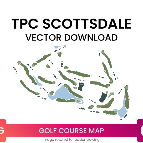 Golf Course Map of TPC Scottsdale, Arizona, United States | Golf Map Multi-Layer SVG File | Vector Download