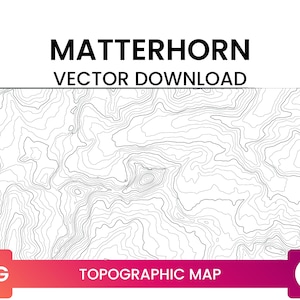 Mapa topográfico de Matterhorn, Suíça | Arquivo SVG multicamadas de mapa de linhas de contorno | Mapa de elevação SVG | Baixar vetor