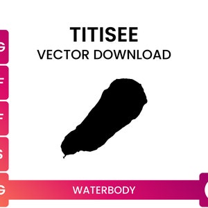 Limite très détaillée de la forme du lac Titisee, Forêt-Noire, Allemagne | Fichier SVG de forme de carte de lac | Téléchargement vectoriel