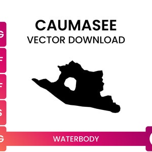 Highly Detailed Lake Shape Boundary of Caumasee, Flims, Switzerland | Lake Map Shape SVG File | Vector Download