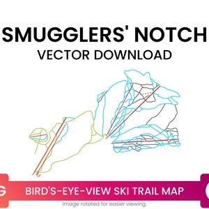 Ski Trail Kaart van Smugglers' Notch Resort, Vermont, Verenigde Staten | Skikaart Multi-Layer SVG File | Vector downloaden