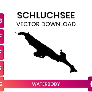 Limite très détaillée de la forme du lac de Schluchsee, Forêt-Noire, Allemagne | Fichier SVG de forme de carte de lac | Téléchargement de vecteur