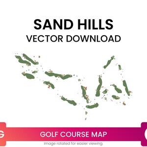 Mapa pola golfowego Sand Hills Golf Club, Mullen, Nebraska, Stany Zjednoczone | Plik wielowarstwowy mapy golfowej SVG | Pobierz wektor