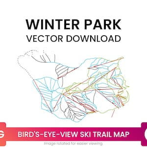 Pistenplan von Winter Park, Colorado, Vereinigte Staaten | Skigebiet Karte Multi-Layer SVG Datei | Vektor Download