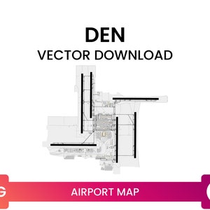Kaart van DEN Denver International Airport (DIA) | Luchthaven diagram kaart multi-layer SVG file | Vector downloaden
