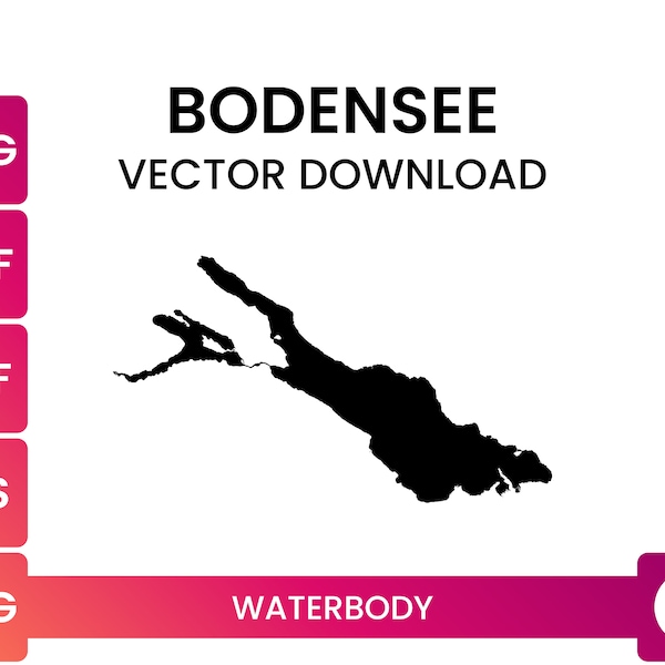 Sehr detaillierter Umriss von Bodensee, Deutschland, Schweiz, Österreich | See Karte Form SVG File | Vektor Download