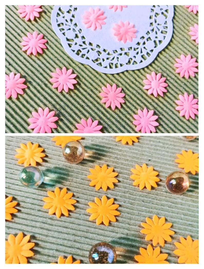 Tangerine/pink1 Inch Die Cut Flower25/50pcs,diy Craft,tiny Craft