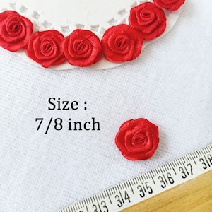 15mm rote Rosenknospen (20/ 50 Stück), rote Mini-Rosetten, Kartenherstellung, Hochzeit Handwerk Rosen, kleine rote Rosenapplikation, Dessous-Versorgung, Hutmacherei