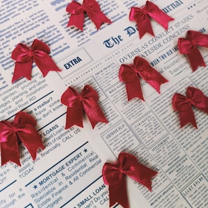 Bourgondische strikken (12/25/50 stuks), uitnodiging strikken, lingerie strikken, bruiloft aanbod, kaart maken, cadeau tag strikken, rode wijn strik, rode versiering, modevak