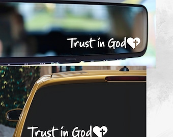 Trust in God Decal | Car Decal | Rear View Mirror Decal | Car Window Decal | Religious Gift | Christian Gifts