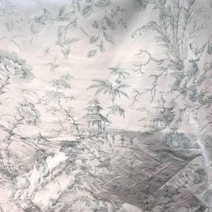House of Scalamandre Pillemont Toile Choinoiserie Silk Fabric by the yard