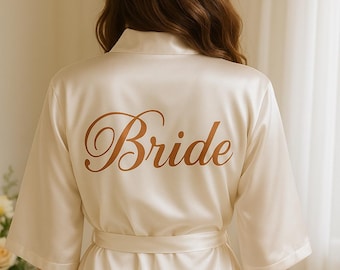 Personalized Satin Wedding Robes – Rose Gold Bridal Party Gifts