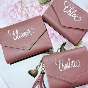 PERSONALISED Name Trifold Wallet||Birthday Gift|BRIDESMAID WALLET|Custom Wallet|Gift for her|Card|Purse|Initial Name wallet|Valentines