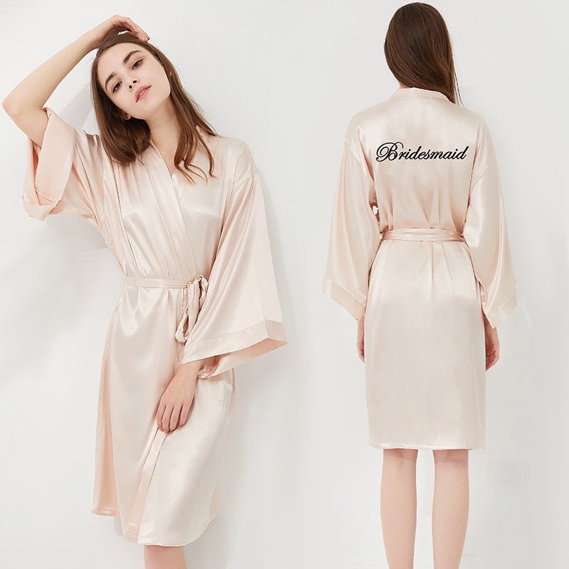 PERSONALISED WEDDING ROBES Blacksatin Bridesmaid Etsy Australia