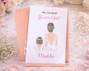 Personalised Flower Girl Proposal Card | Will You Be My? (105mmx148mm)