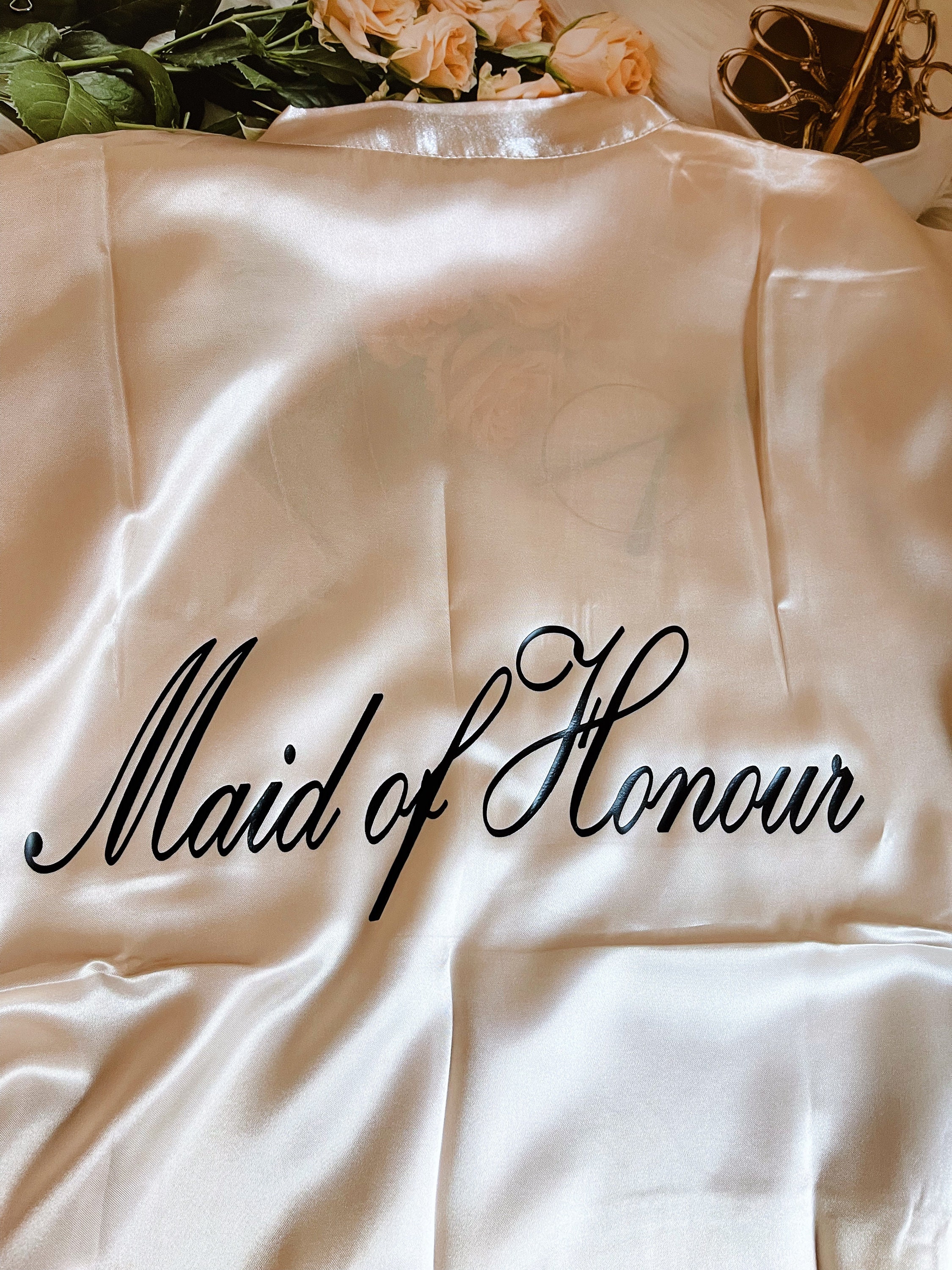 PERSONALISED WEDDING ROBES Blacksatin Bridesmaid Etsy Australia