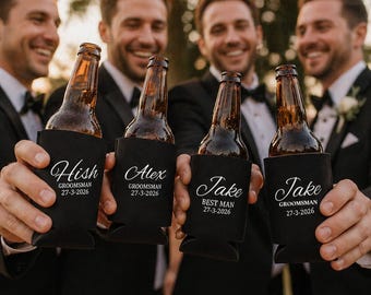 Personalized Groomsman Gift: Stubby Holder Cooler