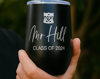 PERSONALISED Reusable Travel wine Tumbler|Teachers Gift|custom CUP TUMBLER with name|Christmas Teacher Gift box coffee Tea Bridesmaids gift