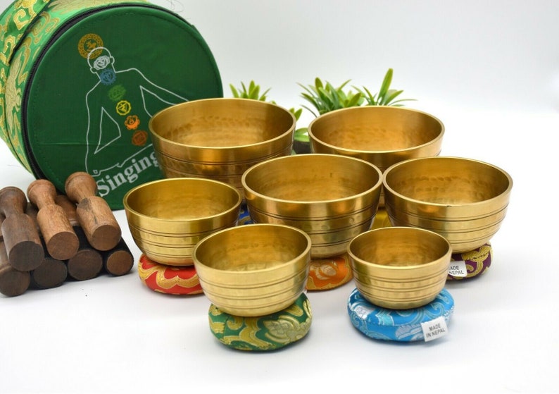 Singing Bowl set of 7 High Quality Bronze Chakra Healing Etsy