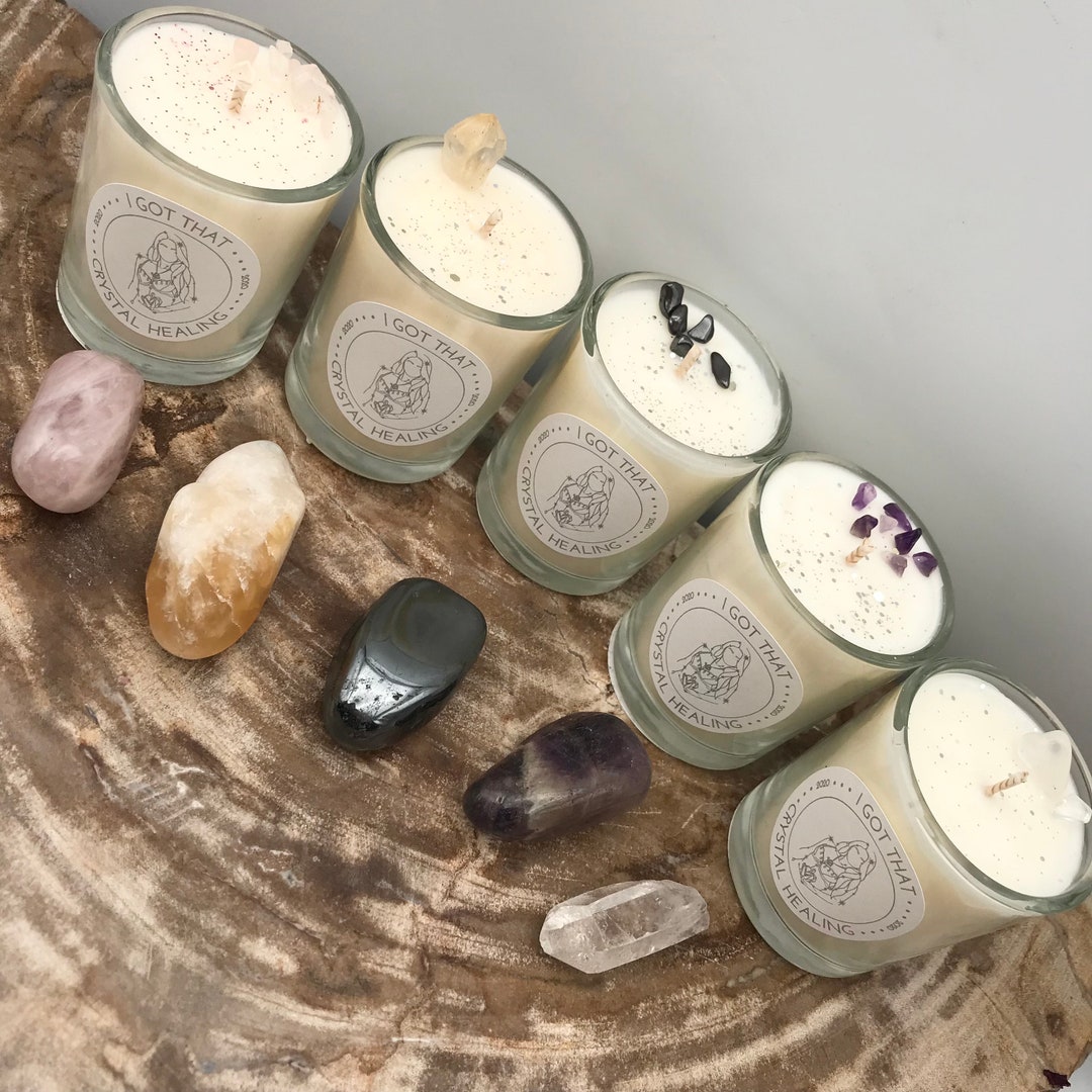 Crystal Healing Candle Scented Candle for Love Relaxation Etsy UK