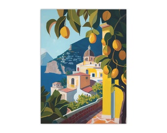 Póster de impresión digital de la obra de arte original de la costa de Positano Amalfi
